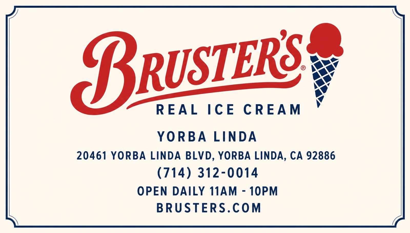 Bruster's Real Ice Cream — Yorba Linda logo